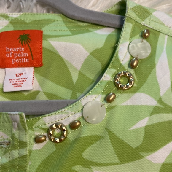 Hearts of Palm Petite Jacket brand new with tags size 12P green and white - Picture 8 of 15